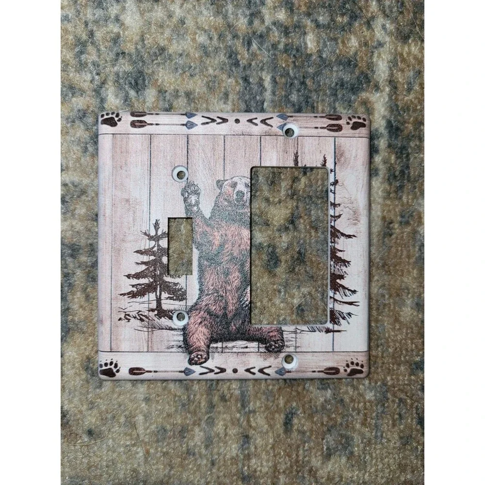 Rustic Wildlife Light Switch Cover Set (2-Piece) – Brand New